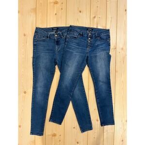 D. Jeans Womens Skinny Jeans Bundle Lot of 2 Dark Wash Button Fly Size 6 8